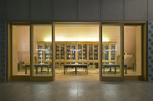 Der Sternburgsche Schrank mit historischen Bänden in der Bibliothek des MdbK