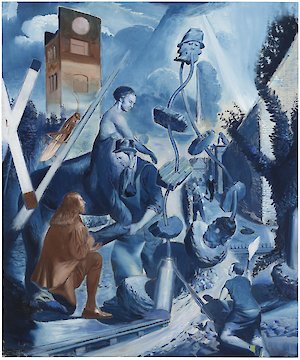 Neo Rauch, Der Übergang, 2018, Sammlung Hildebrand/G2 Kunsthalle, © VG Bild-Kunst Bonn, 2018, Foto: Uwe Walter