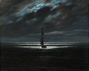 Caspar David Friedrich, Seestück bei Mondschein, um 1827/28, Maximilian Speck von Sternburg Stiftung im MdbK