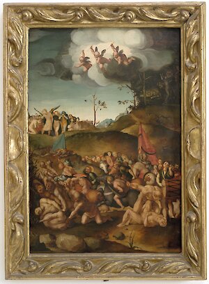 Agnolo Bronzino, Martyrium der Zehntausend (Martirio di Sant&#039;Acacio e dei suoi diecimila compagni sul monte Ararat), 1529-1531, Gallerie degli Uffizi, Florenz