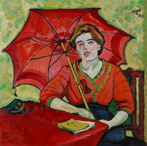 Max Pechstein, Bildnis in Rot, 1909, Hessisches Landesmuseum Darmstadt, Foto: Wolfgang Fuhrmannek, CC BY-SA 4.0